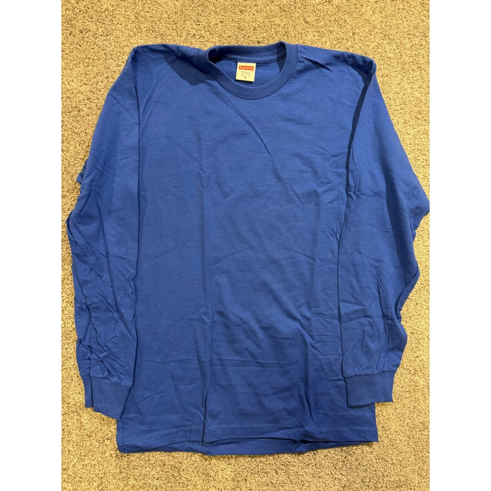 Supreme T-Shirt Mens Medium Royal‎ Blue Cotton Crew Neck